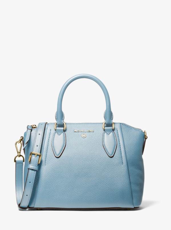 Damske Satchel Taske Michael Kors Sienna Medium Pebbled Leather Námornícka Modrá - Kabelky Michael Kors Slevy | NHEMG-2169
